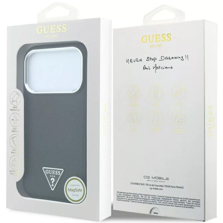 Захисний чохол Guess Grained Triangle Logo MagSafe для iPhone 18 Pro Max / 17 Pro Max (GUHMP18XPGSMTLSK) - Black (423957B) Захисний чохол Guess Grained Triangle Logo MagSafe для iPhone 18 Pro Max / 17 Pro Max (GUHMP18XPGSMTLSK) - Black: фото 7 з 7