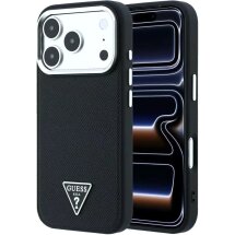 Захисний чохол Guess Grained Triangle Logo MagSafe для iPhone 18 Pro Max / 17 Pro Max (GUHMP18XPGSMTLSK) - Black: фото 1 з 7