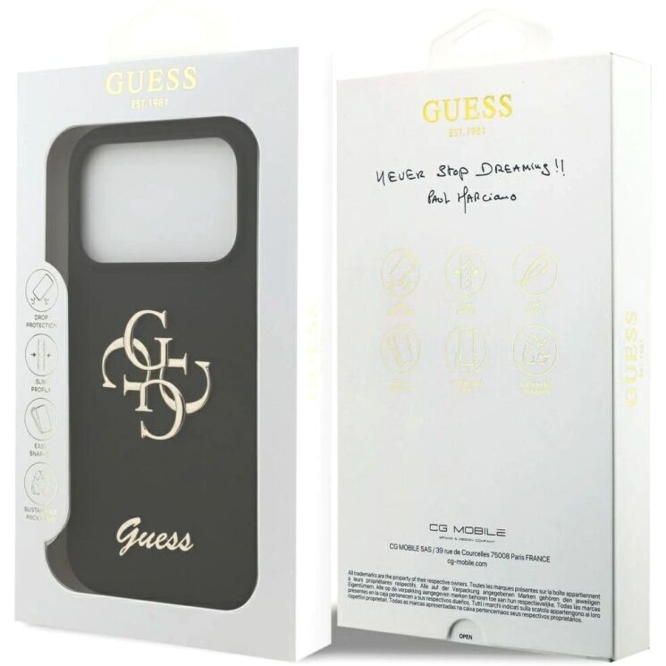 Защитный чехол Guess Silicone Big 4G Script для iPhone 17 Pro (GUHCP17LSC4GSMK) - Black: фото 8 из 8
