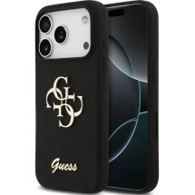 Захисний чохол Guess Silicone Big 4G Script для iPhone 17 Pro (GUHCP17LSC4GSMK) - Black: фото 1 з 8