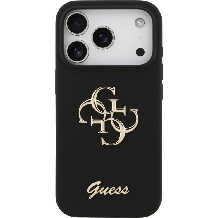 Защитный чехол Guess Silicone Big 4G Script для iPhone 17 Pro (GUHCP17LSC4GSMK) - Black: фото 2 из 8