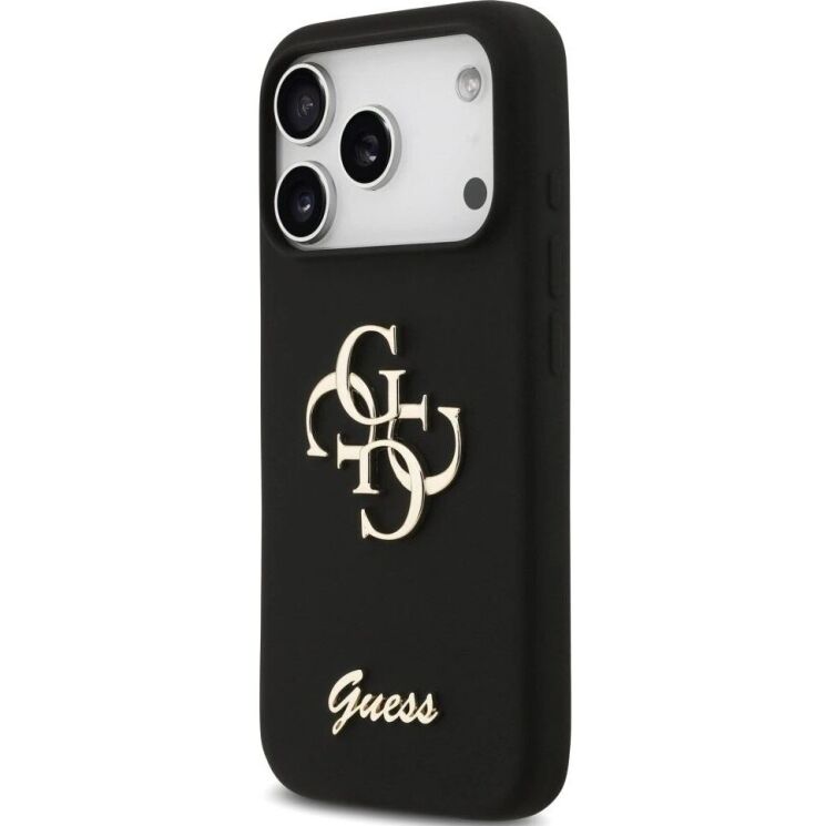 Защитный чехол Guess Silicone Big 4G Script для iPhone 17 Pro (GUHCP17LSC4GSMK) - Black: фото 3 из 8