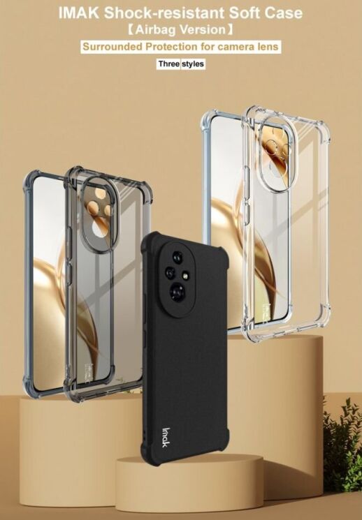 Защитный чехол IMAK Airbag MAX Case для Honor 200 - Transparent Black: фото 6 из 11