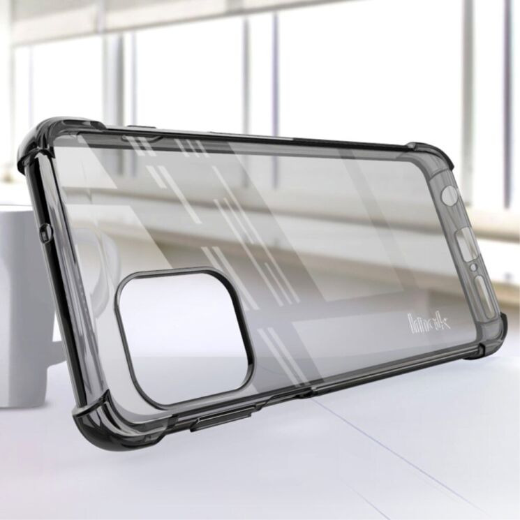 Чохол з посиленими кутами IMAK Airbag MAX Case для Motorola Moto G100 - Transparent Black: фото 4 з 12