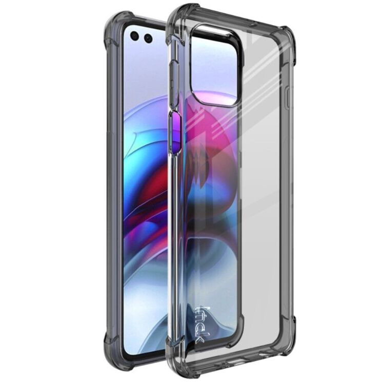 Чохол з посиленими кутами IMAK Airbag MAX Case для Motorola Moto G100 - Transparent Black: фото 1 з 12