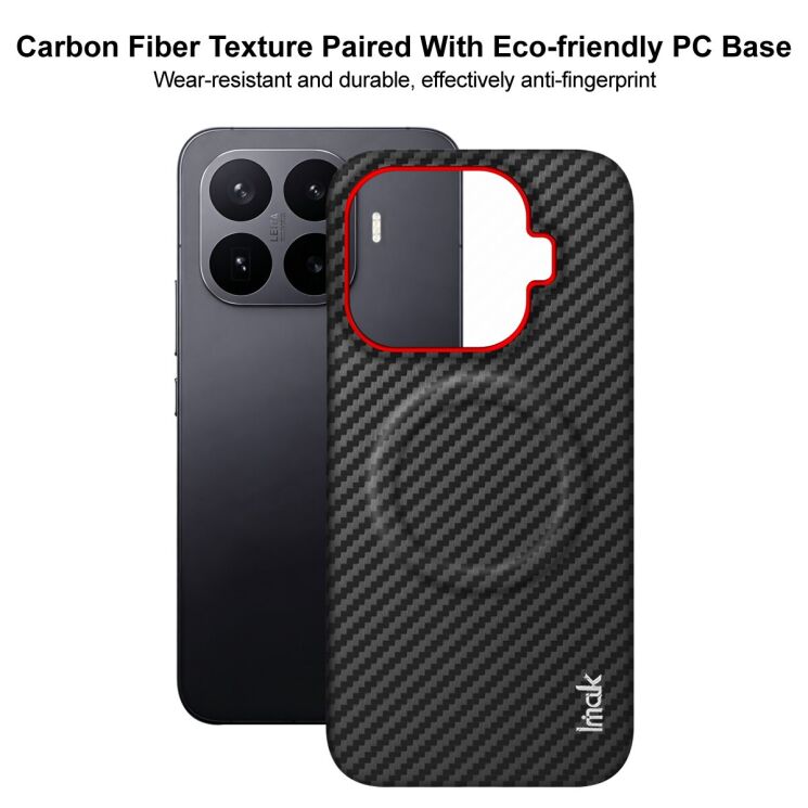 Захисний чохол IMAK Carbon Guard with MagSafe для Xiaomi 17T Pro - Black: фото 7 з 10