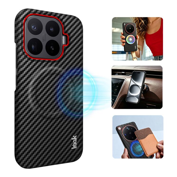 Захисний чохол IMAK Carbon Guard with MagSafe для Xiaomi 17T Pro - Black: фото 3 з 10
