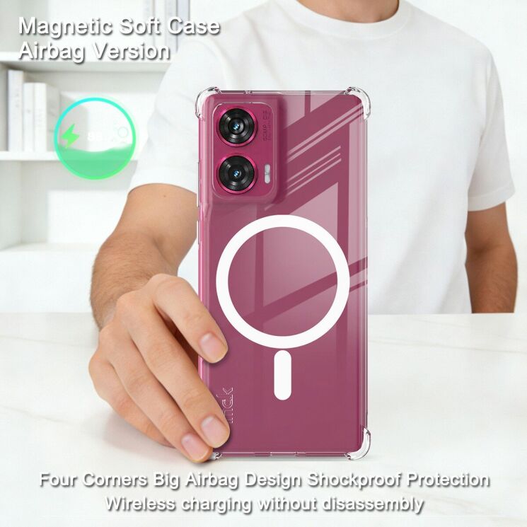 Захисний чохол IMAK Space Shield MagSafe для Motorola Edge 50 Fusion - Transparent: фото 3 з 10