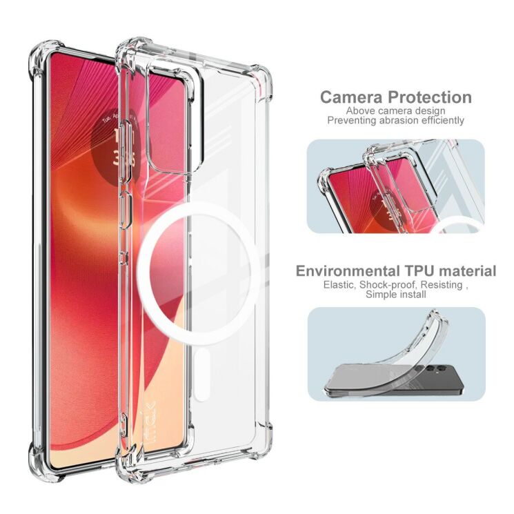 Захисний чохол IMAK Space Shield MagSafe для Motorola Edge 50 Fusion - Transparent: фото 7 з 10