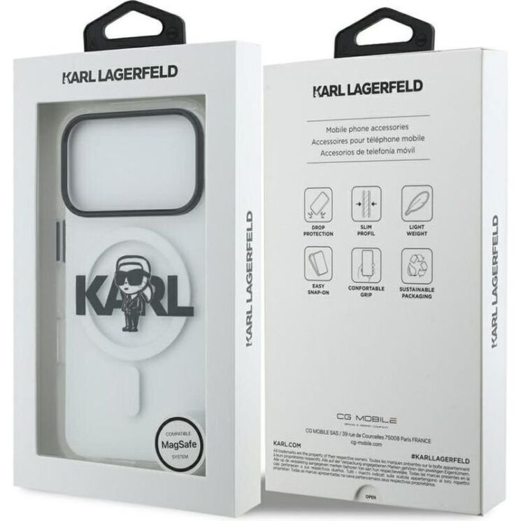 Защитный чехол Karl Lagerfeld IML Karl Sketch Logo MagSafe для iPhone 17 Pro (KLHMP17LHGKIGKBT) - Clear: фото 8 из 8