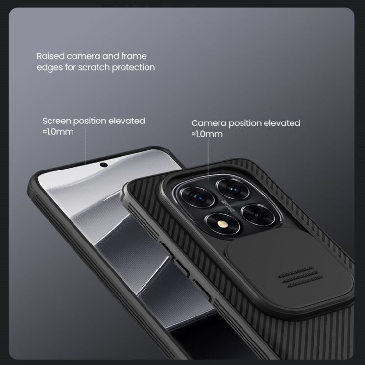 Защитный чехол NILLKIN CamShield Pro для Xiaomi Redmi Note 14 Pro Plus - Black: фото 11 из 15