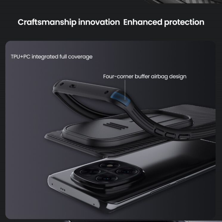 Защитный чехол NILLKIN CamShield Pro для Xiaomi Redmi Note 14 Pro Plus - Black: фото 9 из 15