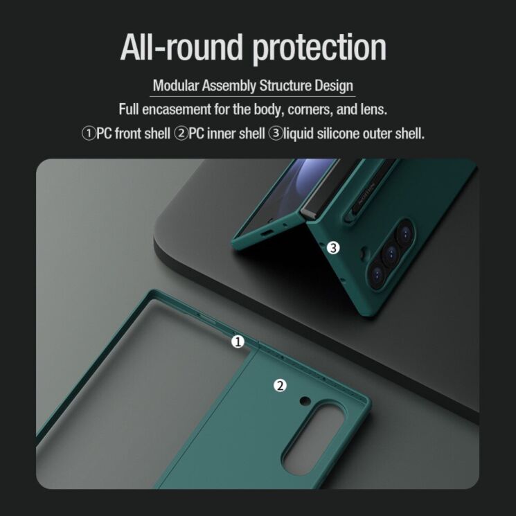 Захисний чохол NILLKIN Flex Pure Fold (S Pen) для Samsung Galaxy Fold 6 - Black: фото 13 з 18