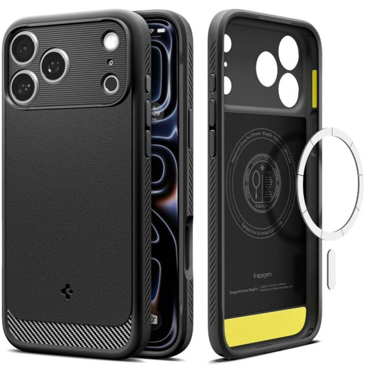 Защитный чехол Spigen Rugged Armor (MagFit) для iPhone 18 Pro Max (ACS12109) - Matte Black (440304MB) Защитный чехол Spigen Rugged Armor (MagFit) для iPhone 18 Pro Max (ACS12109) - Matte Black: фото 1 из 10