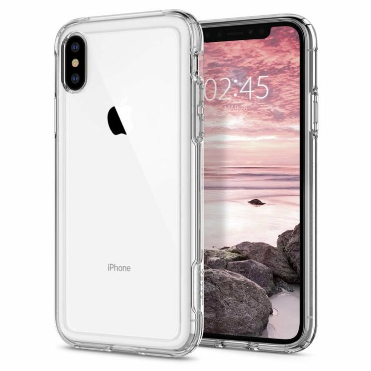 Защитный чехол Spigen SGP Crystal Hybrid для Apple iPhone XS - Crystal Clear: фото 1 из 7