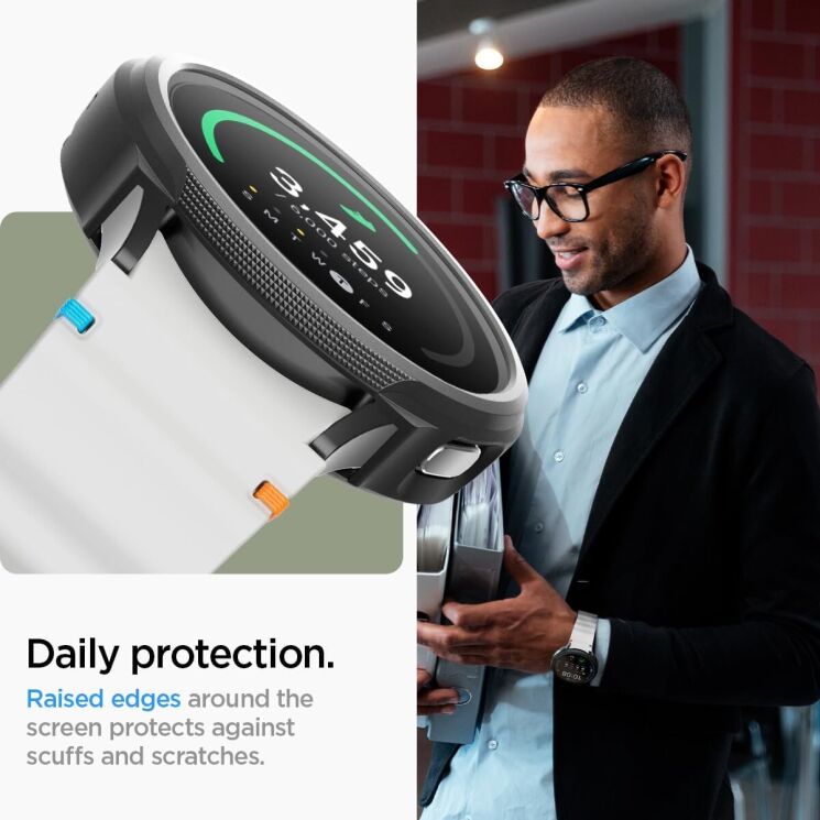 Защитный чехол Spigen (SGP) Liquid Air Case для Samsung Galaxy Watch 7 (44mm) - Matte Black: фото 15 из 15