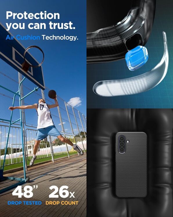 Защитный чехол Spigen (SGP) Liquid Air для Samsung Galaxy A26 (A266) ACS09290 - Matte Black: фото 15 из 17