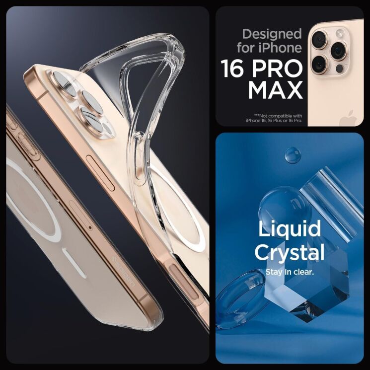 Захисний чохол Spigen (SGP) Liquid Crystal (MagFit) для Apple iPhone 16 Pro Max - White: фото 2 з 7