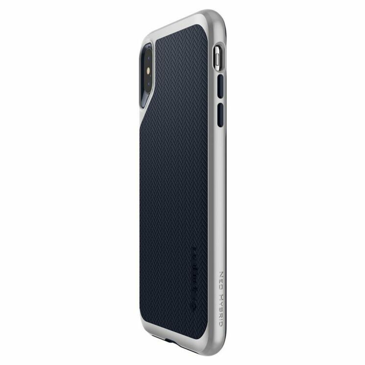 Защитный чехол Spigen SGP Neo Hybrid для Apple iPhone XS Max - Satin Silver: фото 7 из 9