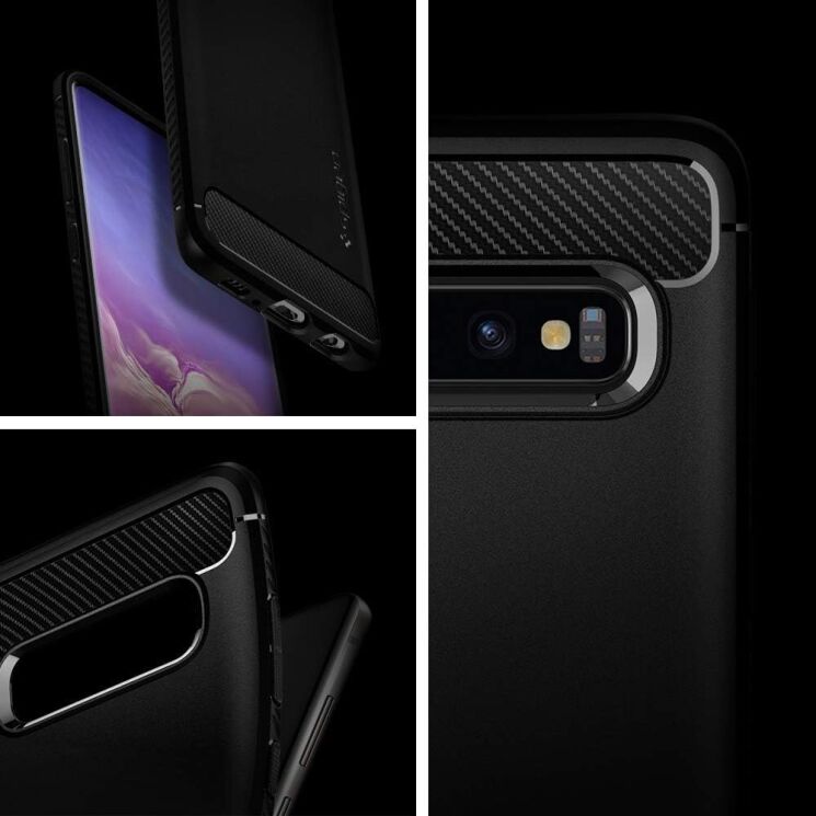 Защитный чехол Spigen (SGP) Rugged Armor для Samsung Galaxy S10 (G973) - Matte Black: фото 11 из 15