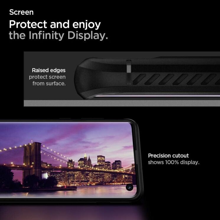 Защитный чехол Spigen (SGP) Rugged Armor для Samsung Galaxy S10 (G973) - Matte Black: фото 13 из 15