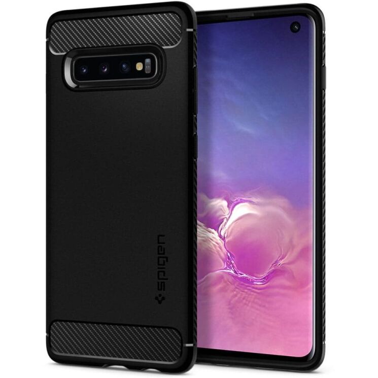 Защитный чехол Spigen (SGP) Rugged Armor для Samsung Galaxy S10 (G973) - Matte Black: фото 1 из 15