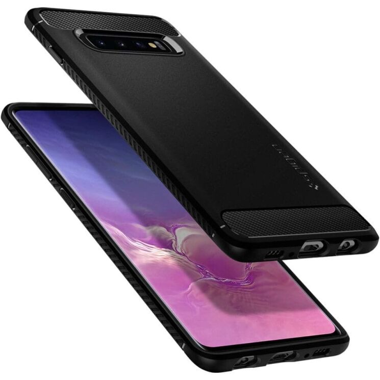 Защитный чехол Spigen (SGP) Rugged Armor для Samsung Galaxy S10 (G973) - Matte Black: фото 3 из 15
