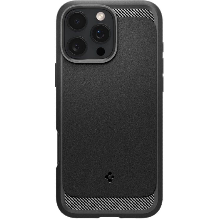 Защитный чехол Spigen (SGP) Rugged Armor (MagFit) для Apple iPhone 16 Pro (ACS08115) - Matte Black: фото 2 из 13