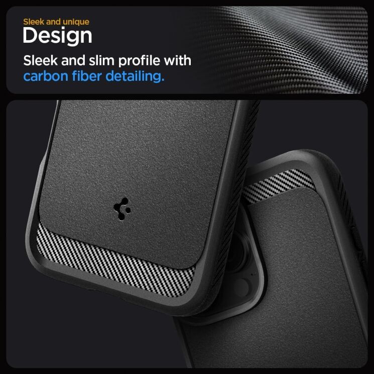 Защитный чехол Spigen (SGP) Rugged Armor (MagFit) для Apple iPhone 16 Pro (ACS08115) - Matte Black: фото 11 из 13