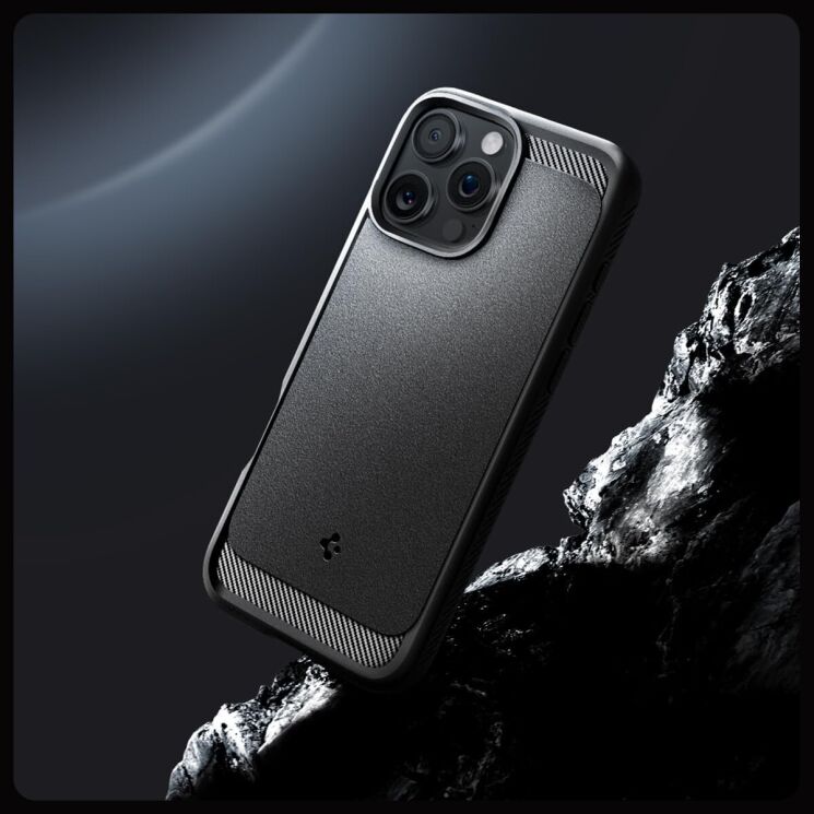 Защитный чехол Spigen (SGP) Rugged Armor (MagFit) для Apple iPhone 16 Pro (ACS08115) - Matte Black: фото 13 из 13