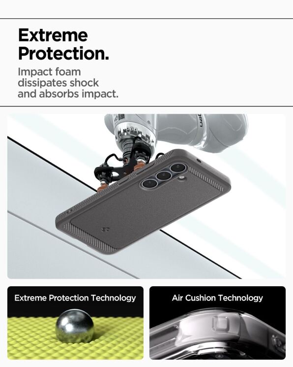 Защитный чехол Spigen (SGP) Rugged Armor (MagFit) для Samsung Galaxy S25 (S931) ACS08998 - Matte Black: фото 16 из 20