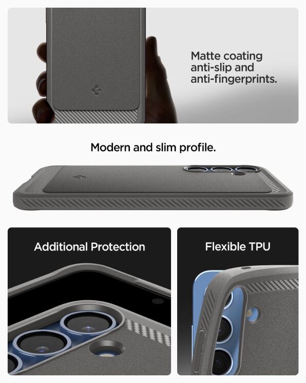Защитный чехол Spigen (SGP) Rugged Armor (MagFit) для Samsung Galaxy S25 (S931) ACS08998 - Matte Black: фото 18 из 20