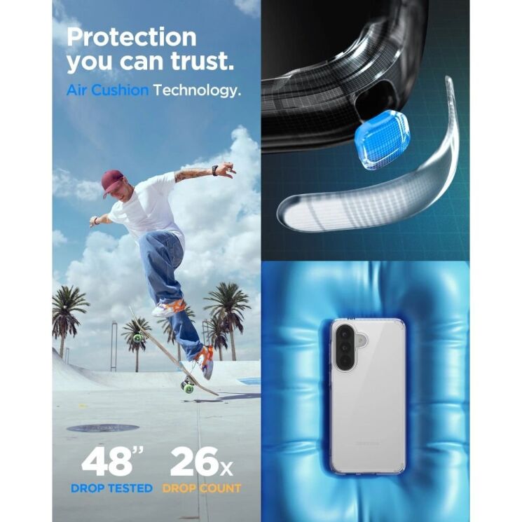Защитный чехол Spigen Ultra Hybrid для Samsung Galaxy A57 (A576) ACS11123 - Crystal Clear: фото 9 из 13