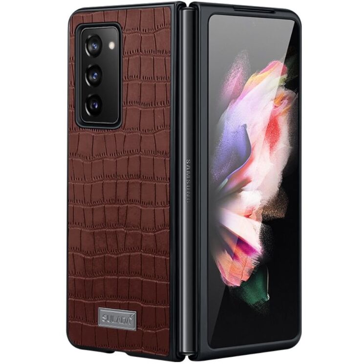 Защитный чехол SULADA Crocodile Style (FF) для Samsung Galaxy Fold 2 - Coffee: фото 1 из 6