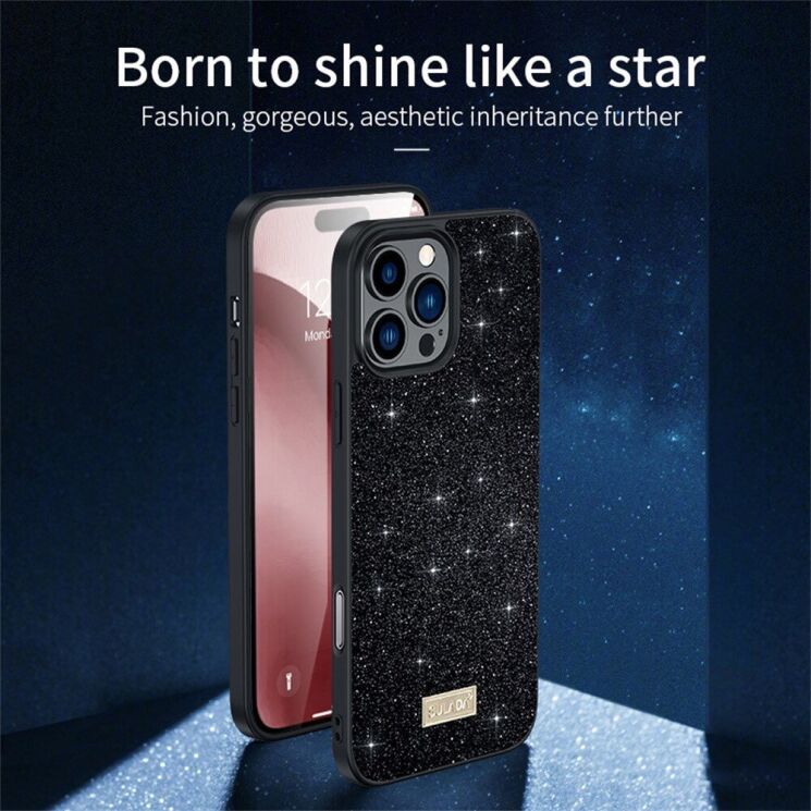 Защитный чехол SULADA Dazzling Glittery для Apple iPhone 16 Pro - Purple: фото 2 из 8