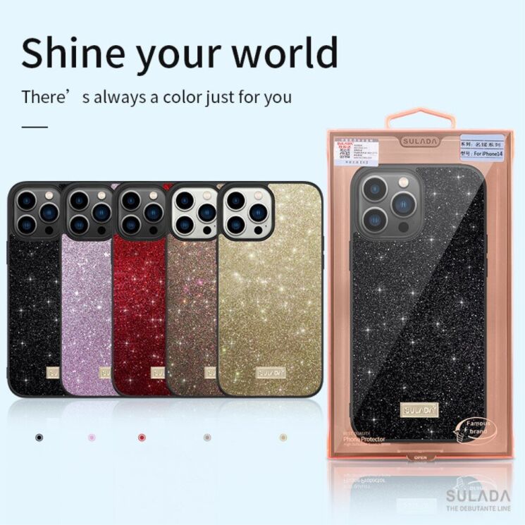 Защитный чехол SULADA Dazzling Glittery для Apple iPhone 16 Pro - Purple: фото 8 из 8
