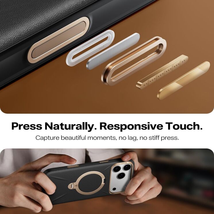 Захисний чохол TORRAS Ostand Q3 VegSkin (with MagSafe) для iPhone 17 - Brown: фото 7 з 8