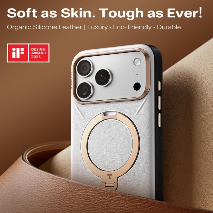Захисний чохол TORRAS Ostand Q3 VegSkin (with MagSafe) для iPhone 17 - Brown: фото 3 з 8
