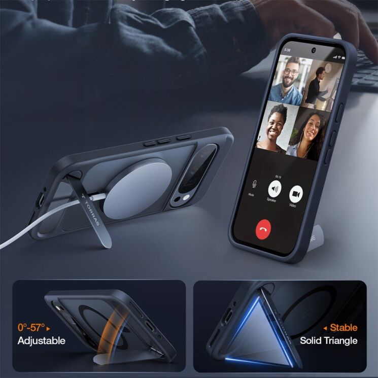 Защитный чехол TORRAS Pstand MagSafe для Google Pixel 9 Pro XL - Transparent: фото 2 из 7