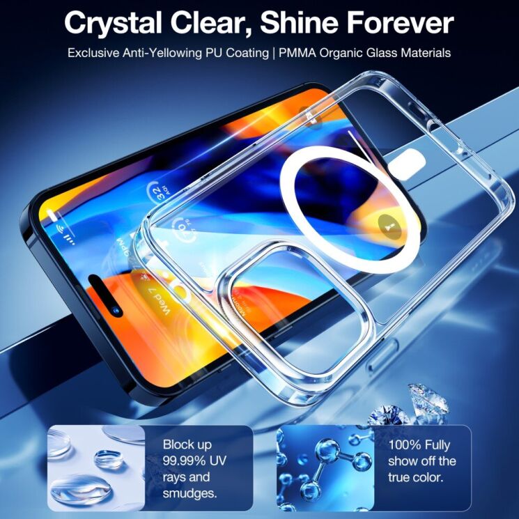 Защитный чехол TORRAS Sparka MagSafe для Apple iPhone 15 - Transparent: фото 2 из 6
