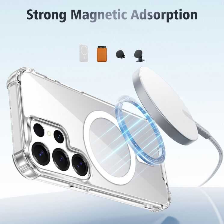 Захисний чохол UniCase AirBag Flow MagSafe для Samsung Galaxy S23 Ultra (S918) / Galaxy S22 Ultra (S908) - Transparent: фото 14 з 14