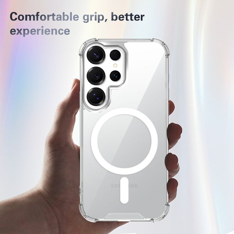 Захисний чохол UniCase AirBag Flow MagSafe для Samsung Galaxy S23 Ultra (S918) / Galaxy S22 Ultra (S908) - Transparent: фото 5 з 14