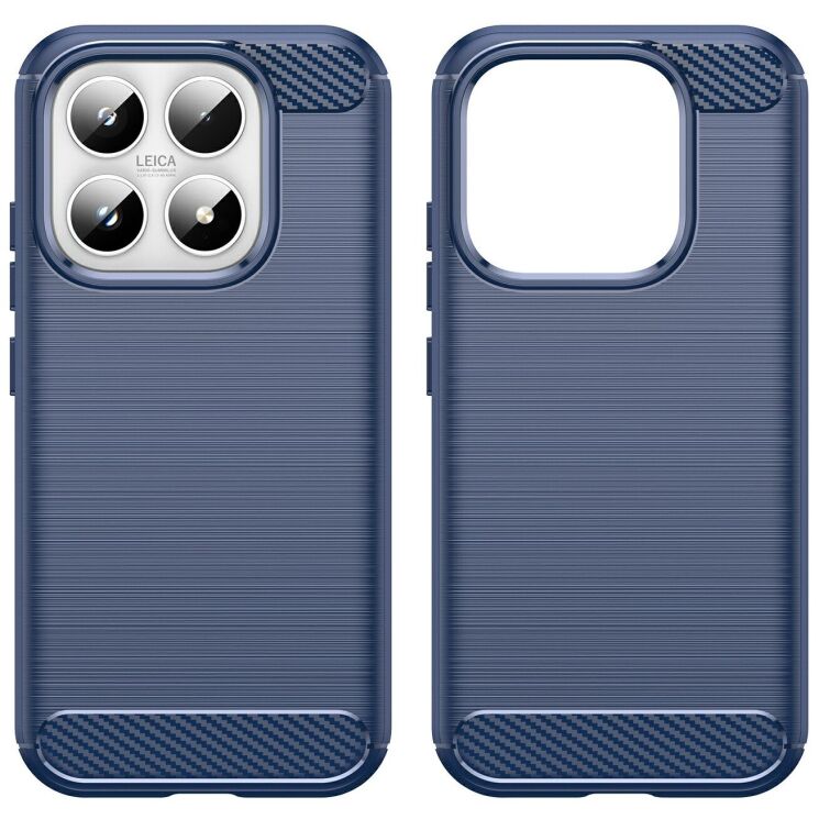 Силіконовий (TPU) чохол UniCase Carbon для Xiaomi 17 - Blue: фото 2 з 8