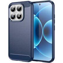 Силіконовий (TPU) чохол UniCase Carbon для Xiaomi 17 - Blue: фото 1 з 8