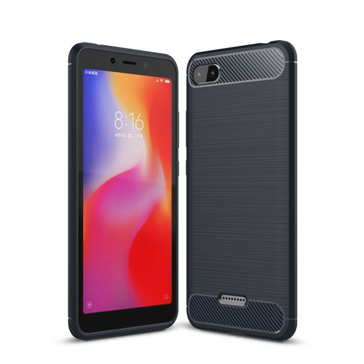 Захисний чохол UniCase Carbon для Xiaomi Redmi 6A - Dark Blue: фото 1 з 10