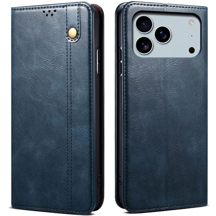 Защитный чехол UniCase Leather Wallet для Apple iPhone 17 Pro Max - Blue: фото 1 из 6