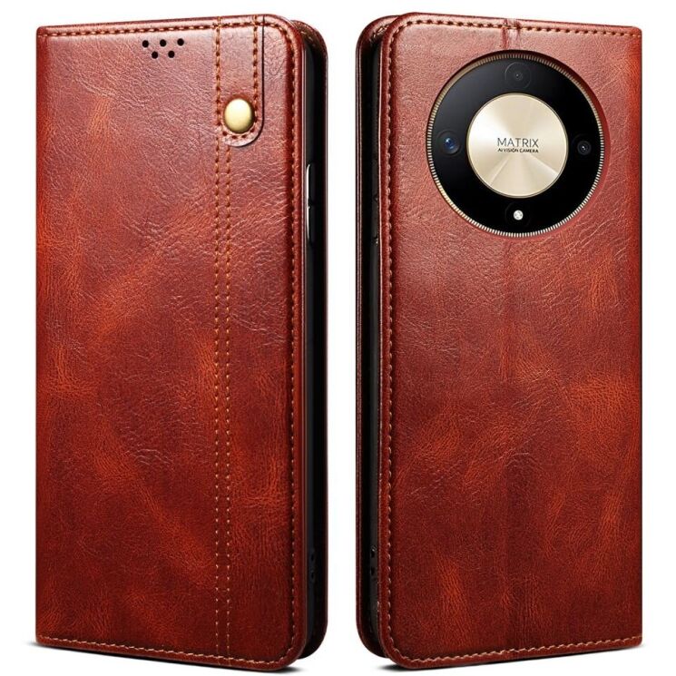 Защитный чехол UniCase Leather Wallet для Honor Magic 6 Lite - Brown: фото 1 из 6