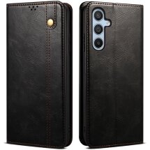 Защитный чехол UniCase Leather Wallet для Samsung Galaxy S25 FE (S731) - Black: фото 1 из 6