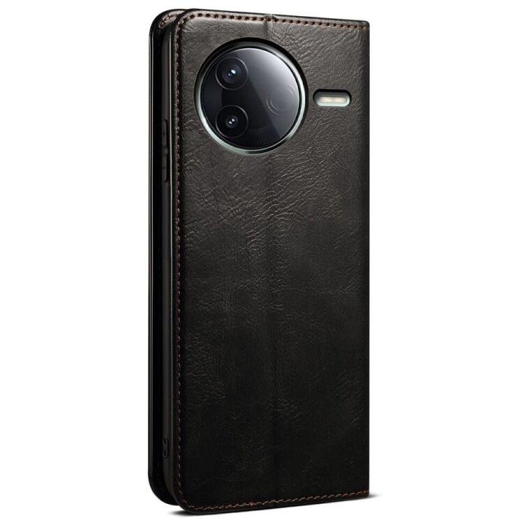 Защитный чехол UniCase Leather Wallet для Xiaomi Poco F7 Ultra - Black: фото 6 из 7
