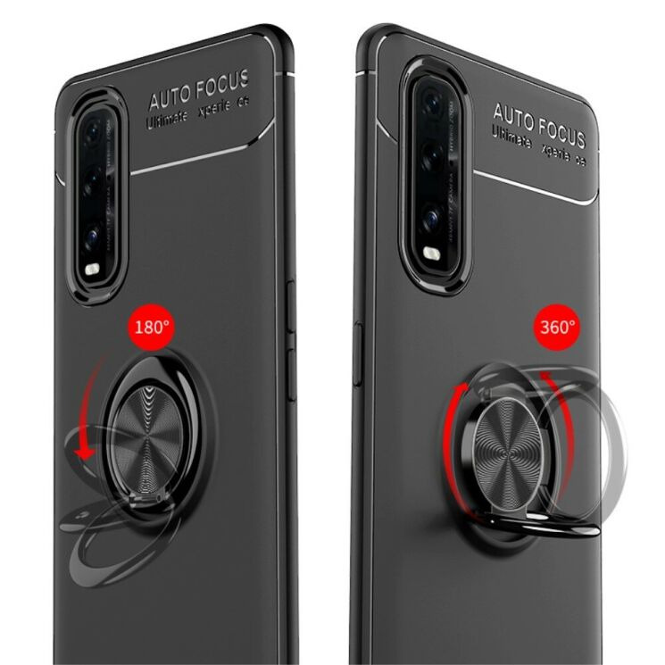 Чехол с магнитным кольцом UniCase Magnetic Ring для OPPO Find X2 - Black: фото 5 из 19